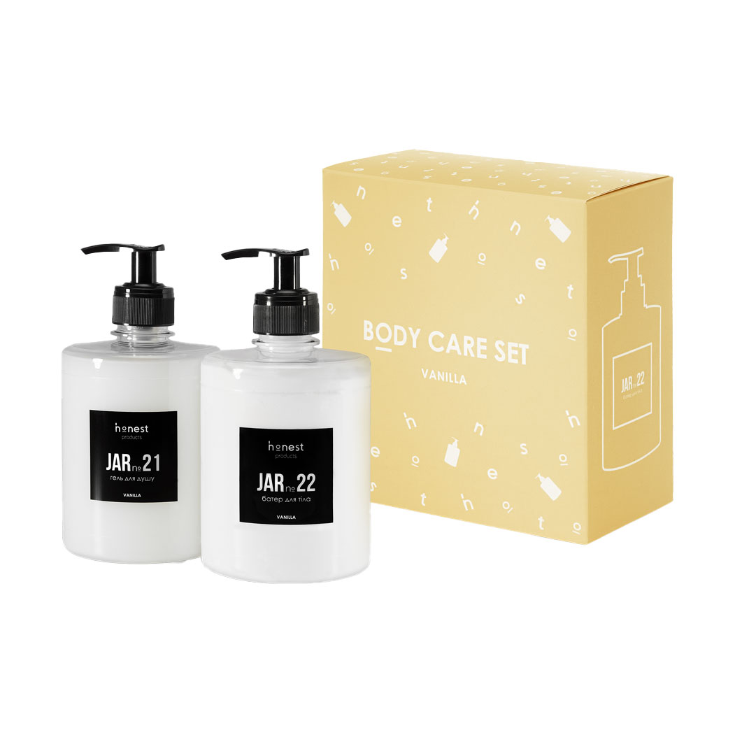 Подарунковий набір для догляду за тілом Honest Products Vanilla (крем-гель, 500 мл + баттер, 500 мл)